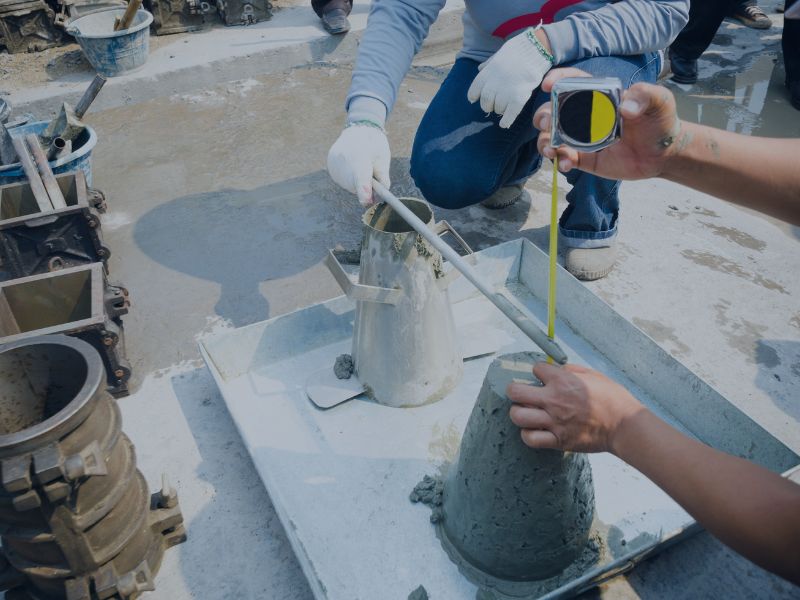 Civil Engineer conducting concrete test